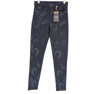 Desigual Womens Pant Leaves Dark Denim Skinny Jeans US Size 8/  UK Size 14 - NEW